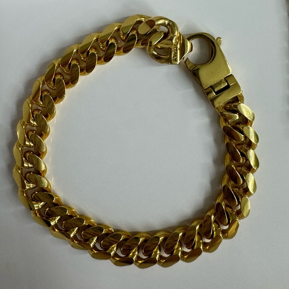Men’s Jaxxon 14k Gold- Bonded Cuban Link Chain and Bracelet set - Picture 4 of 6
